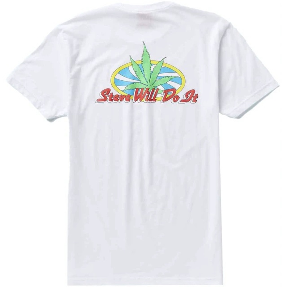 Full Send Steve Will Do It Weed Tee Short Sleeve in White